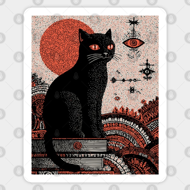 Arcane Guardian Black Cat Sticker by TuncGK